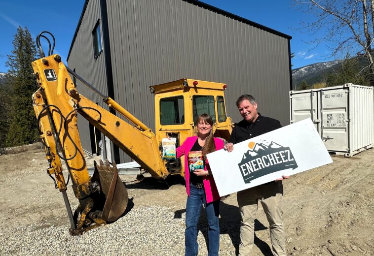 Enercheez founder standing at new production facility site in Nelson BC