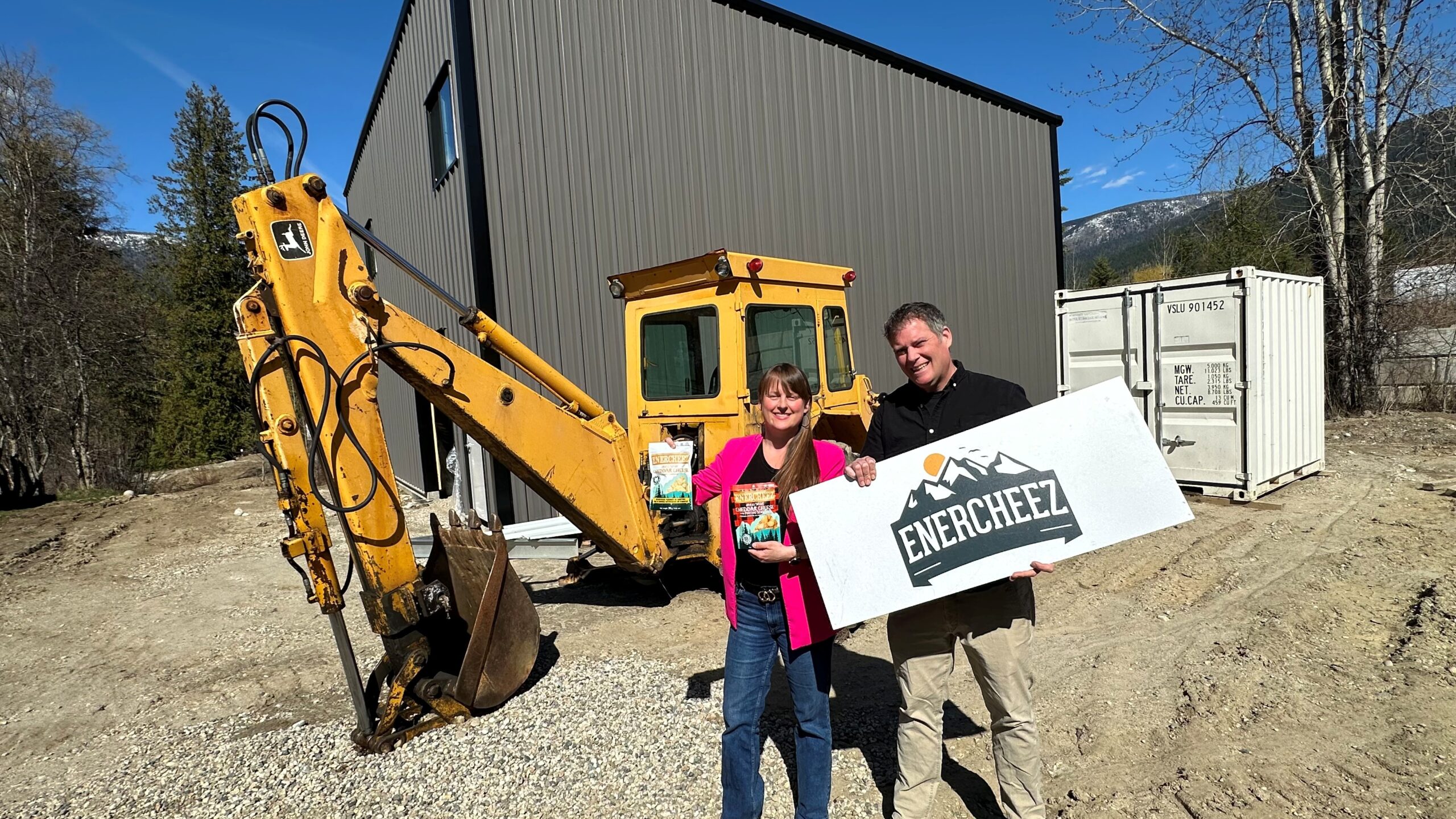 Enercheez founder standing at new production facility site in Nelson BC